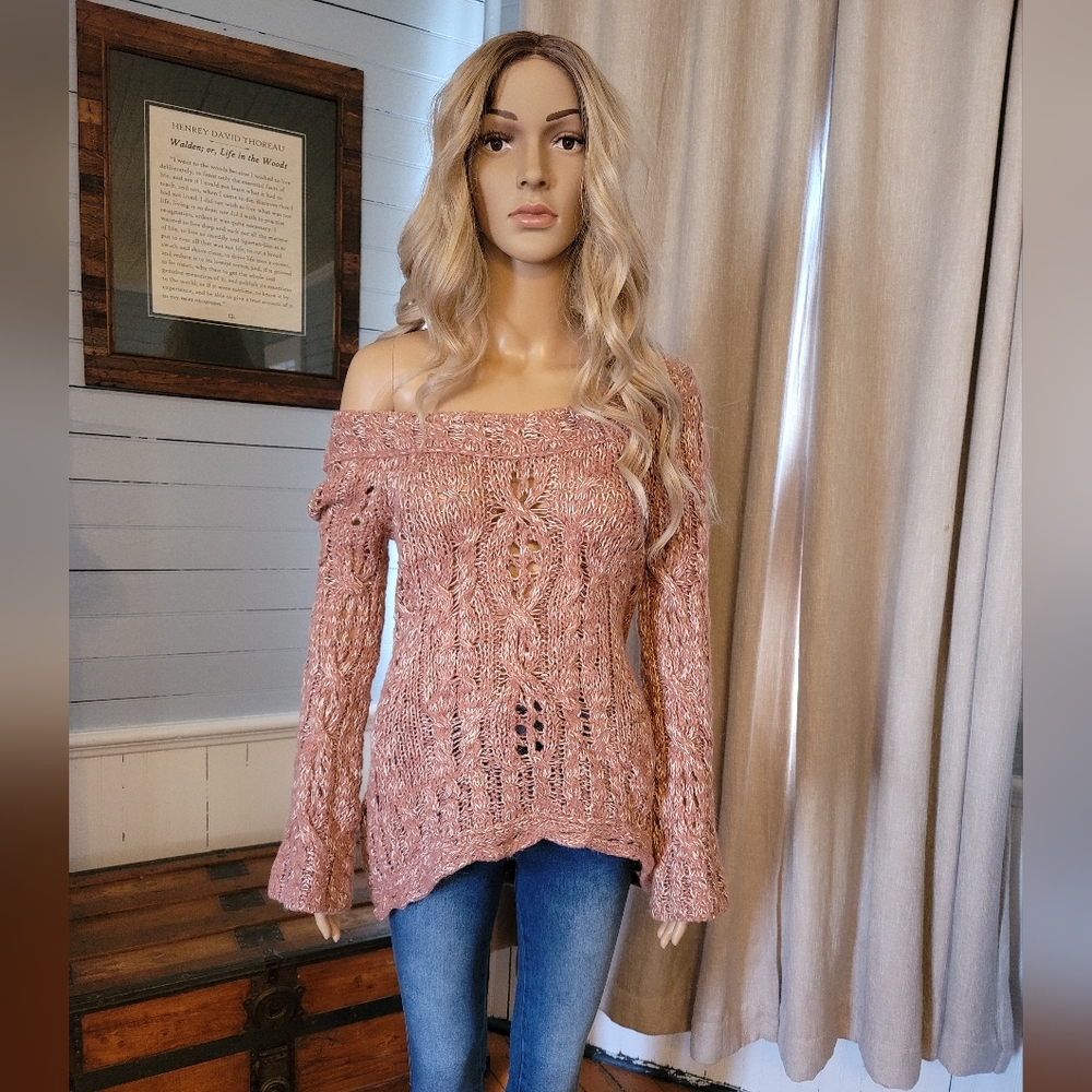 Free people chunky cable knit sweater small